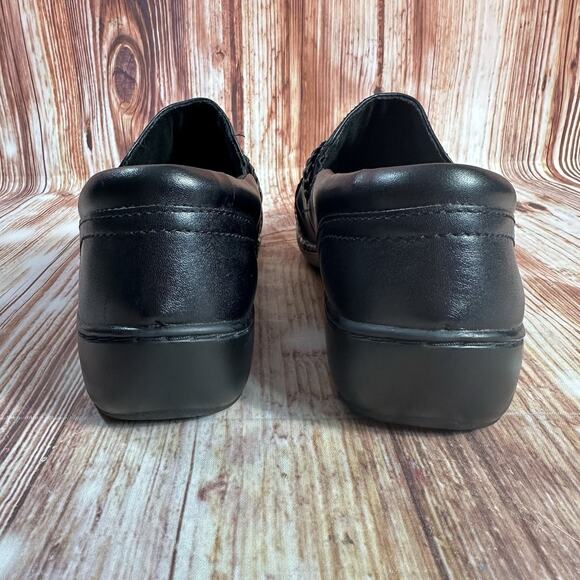 Clarks CORA BRAIDSHOE Size 10 Black Leather Braided Braid Loafers Flats Shoes - Picture 4 of 10